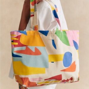 New Sezane Multicolor Abstract Tote Bag